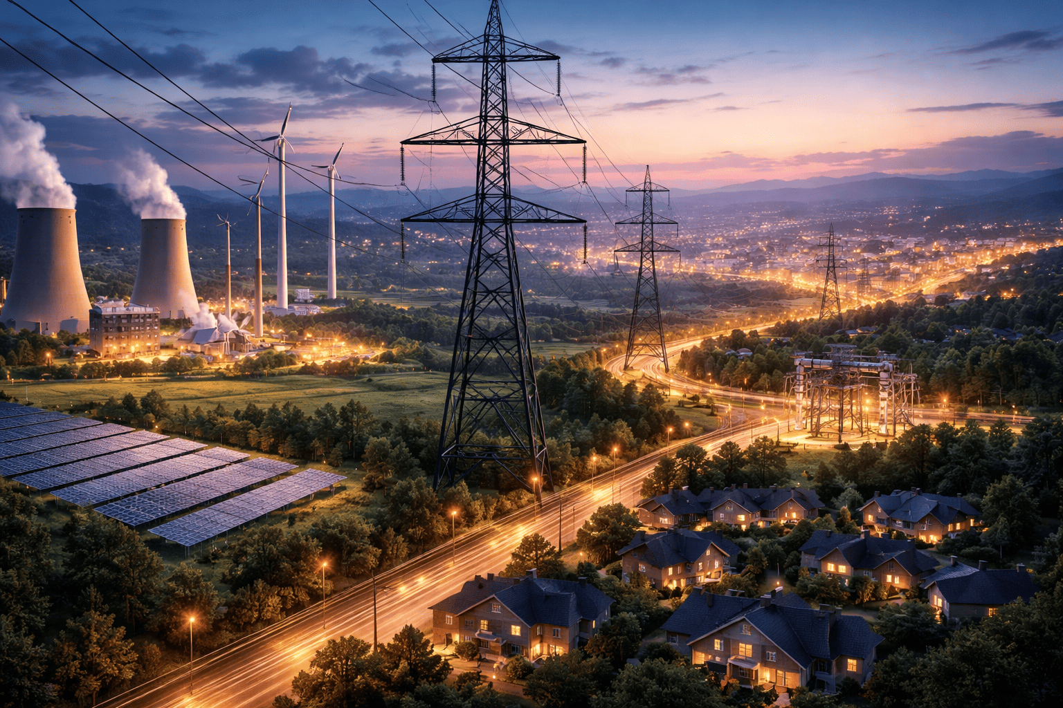 رحلة الطاقة: من المحطة إلى مقبس منزلك.